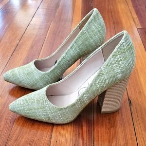 NWT London Rag Green Block Heel Pumps Size 8